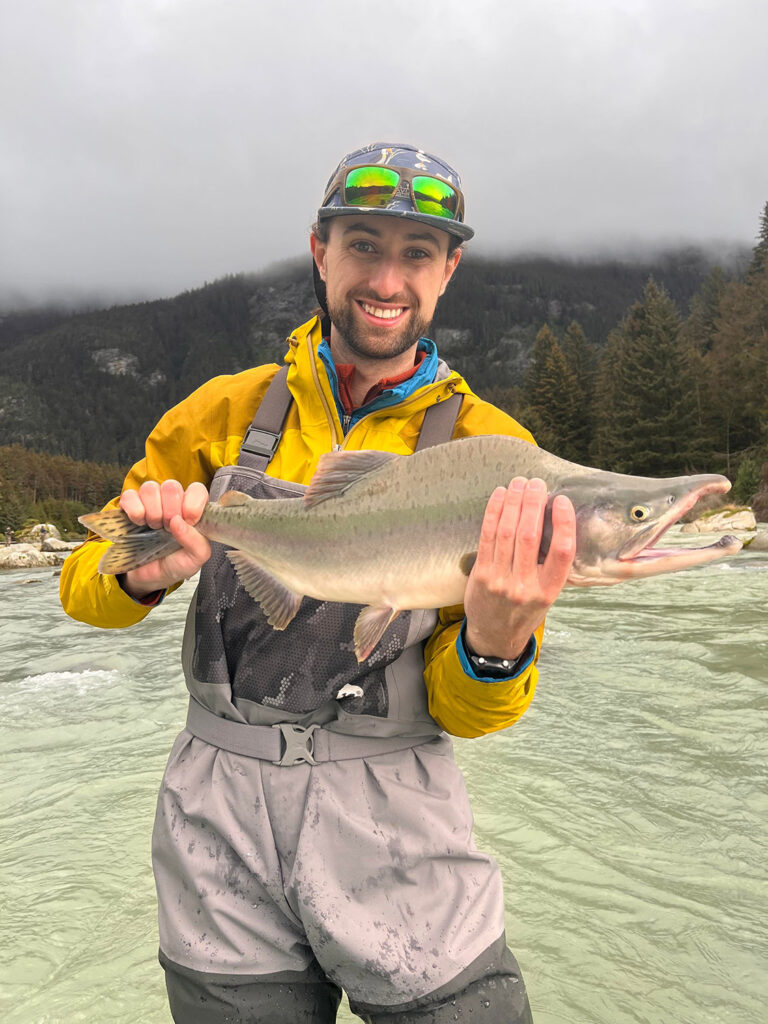 My Kind of Livable: Pink salmon on the fly on the Chilkoot River in Haines, Alaska.